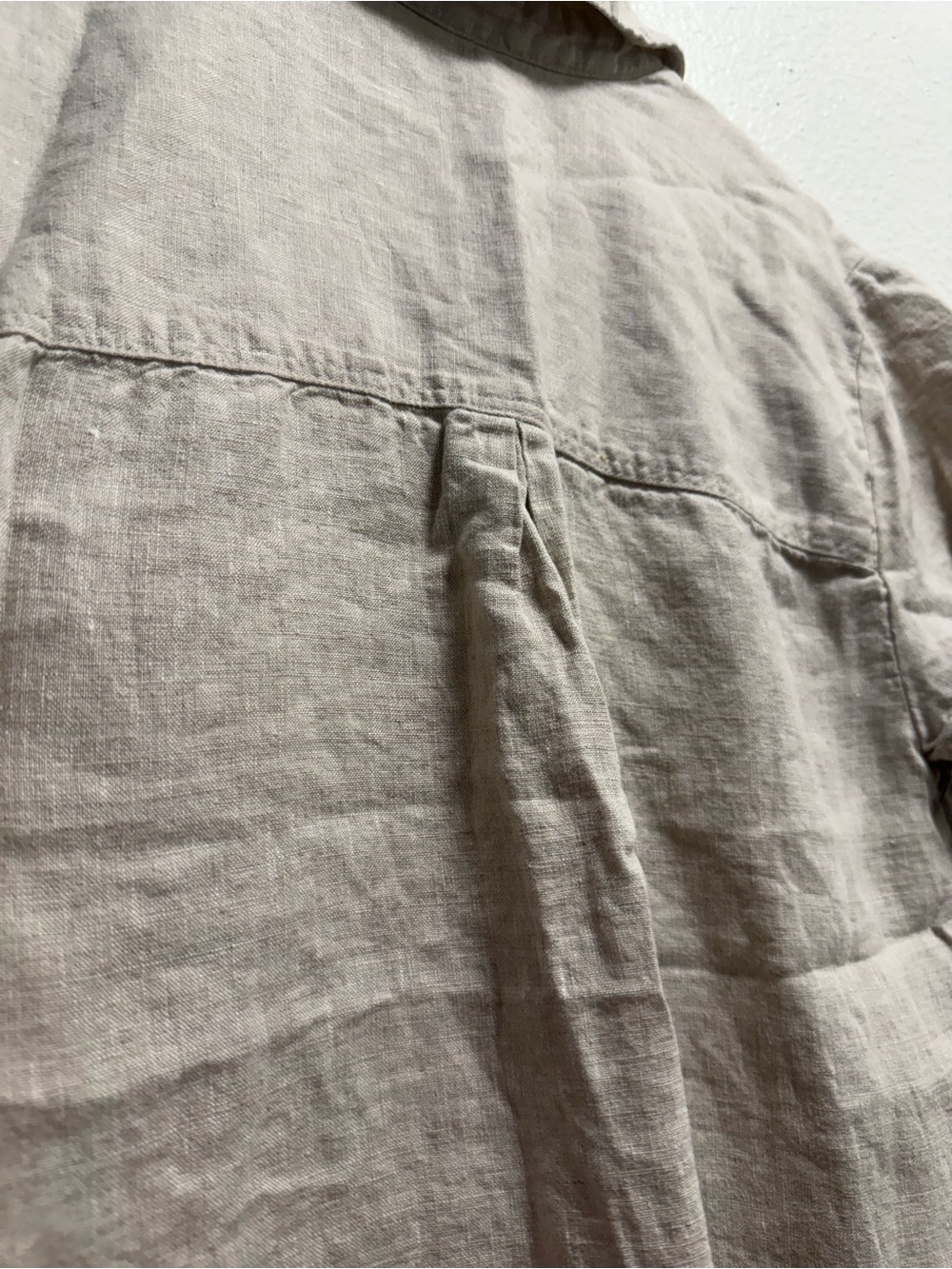 Madewell 100% Linen dress size S V-Neck Mini Dress in Light Beige - Picture 10 of 11